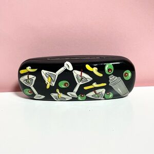 Y2K 2000s funky martini and olive sunglasses case